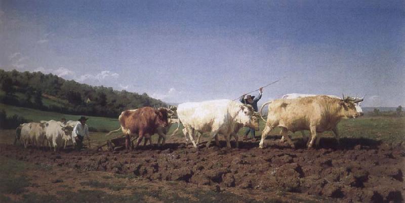 Rosa Bonheur Ploughing in the Nivenais oil painting image